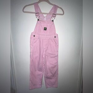 Girls pink and White Stripe Overalls